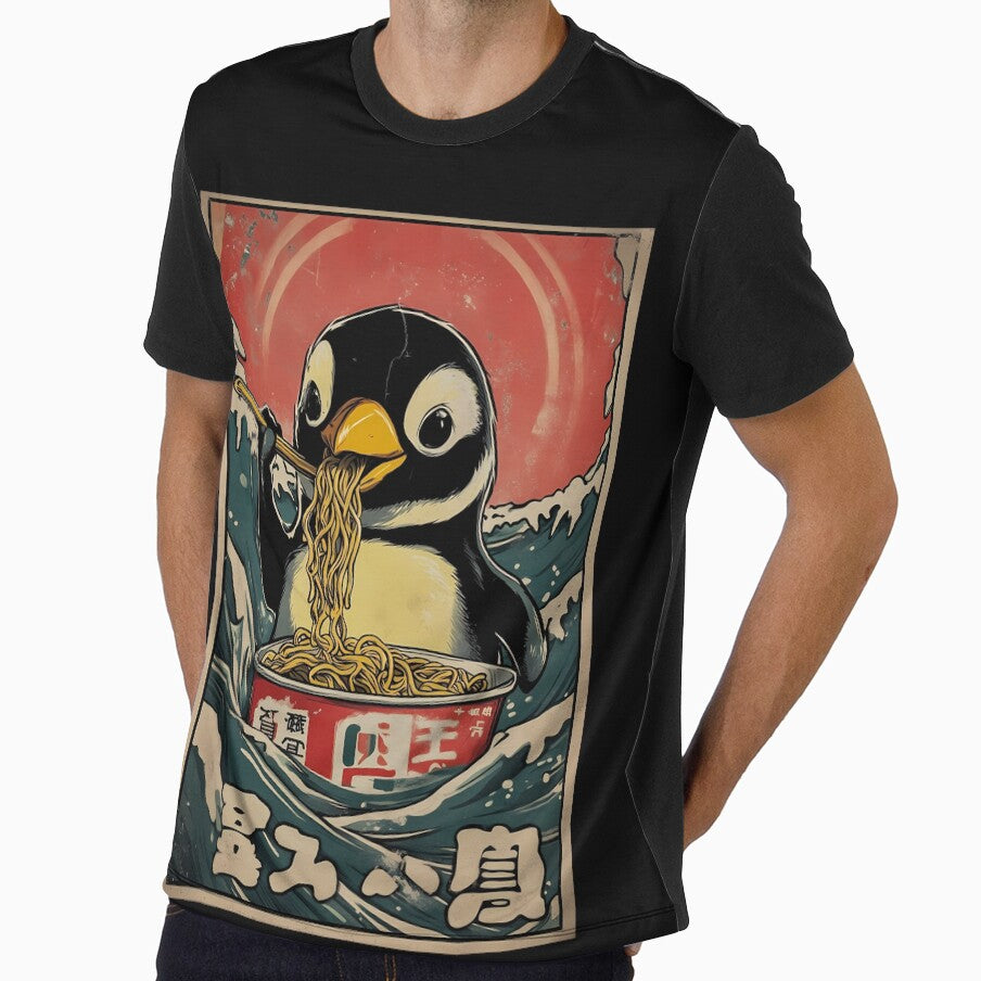 Cute Penguin Eating Ramen Japanese Noodle Art by k3rstman1