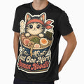Just One More Ramen Noodle Kawaii Cat Vintage Art by Retro Rascals Co.