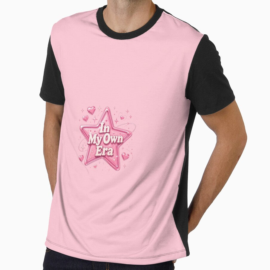 In My Own Era Y2K Shiny Pink Star - Cyber Metallic Hearts by NinaVibeStudio