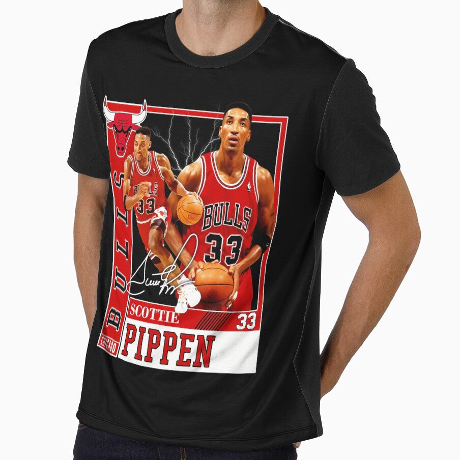 Scottie Pippen Basketball Legend Chicago Signature Vintage Retro 80s 90s Bootleg Rap Style by ‪Laila Eisa‬‏