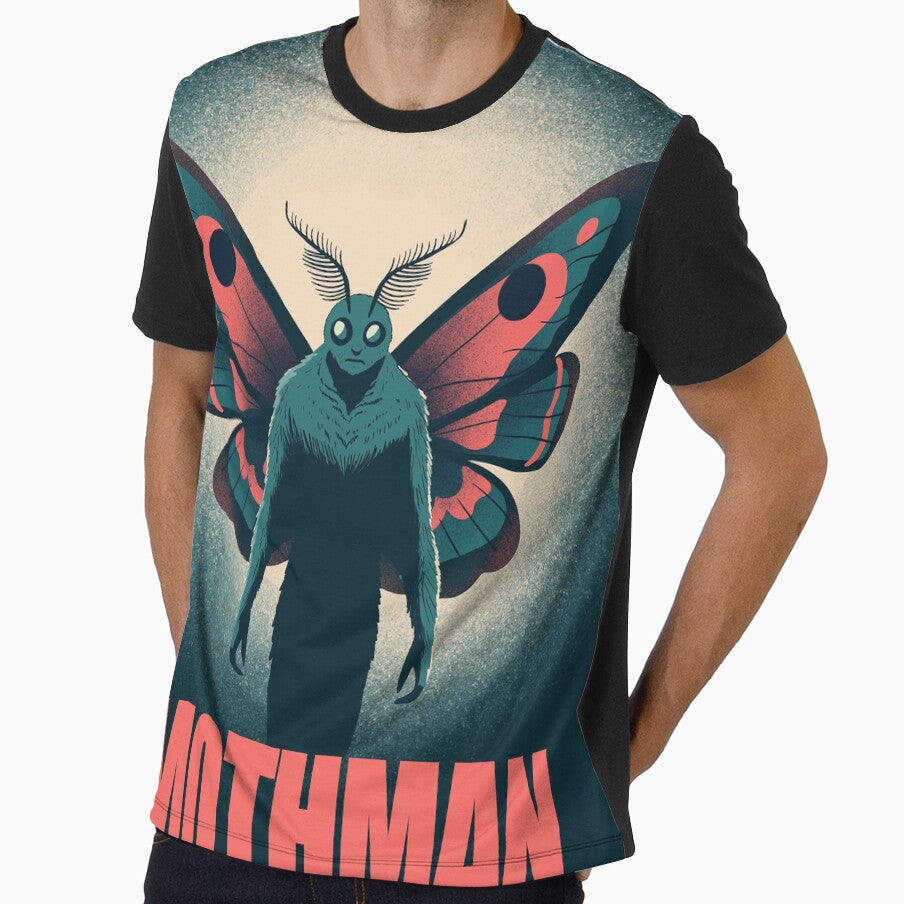 Mothman Poster Cryptid Legend Illustration by Arctic frame studio