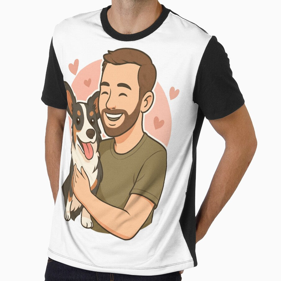 Tail of Friendship: Man & Cardigan Welsh Corgi Cartoon by GoodyPaws