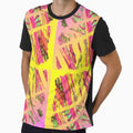 Rhubarb, Rhubarb pink and yellow modern trending by Happyoninside