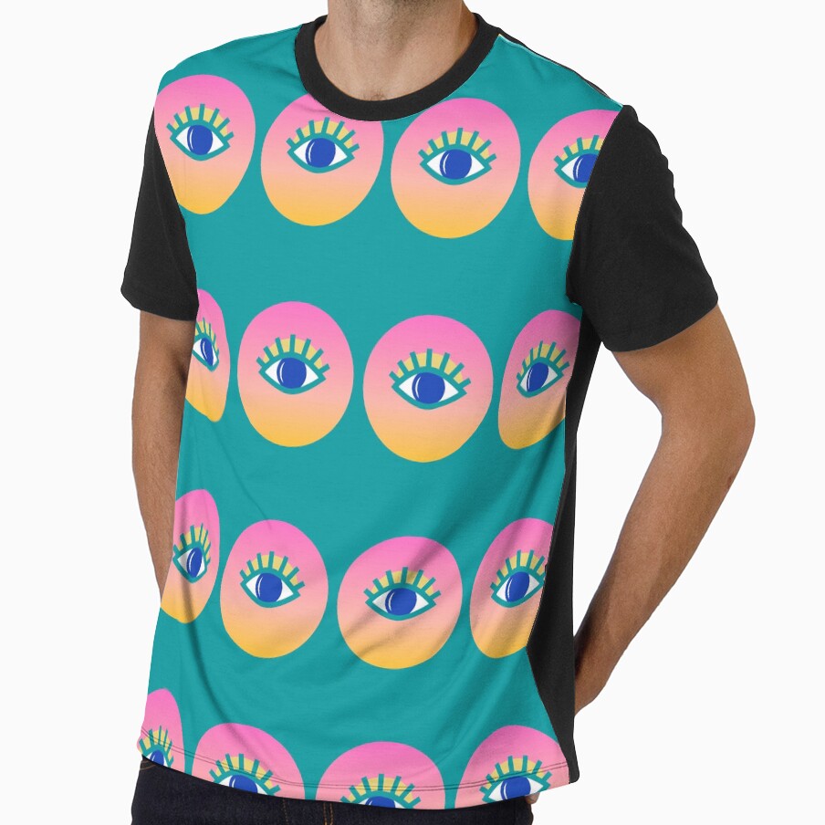 Sunset Magic Eye Tropical Color Graphic Design by LittleIconShop