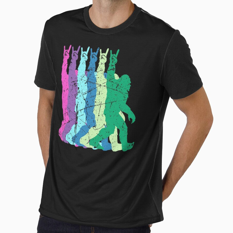 Rock on bigfoot pop art retro silhouette by Click-Like