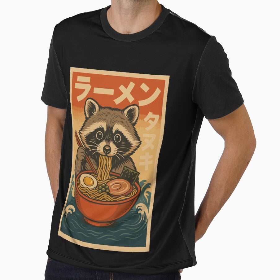 Raccoon Ramen Noodles – Cute Japanese Retro Vintage Style Graphic by Damcoc