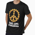 Peace Love & Pickleball Funny Retro 70s Hippie Peace Sign T-Shirt by FestivityFinds