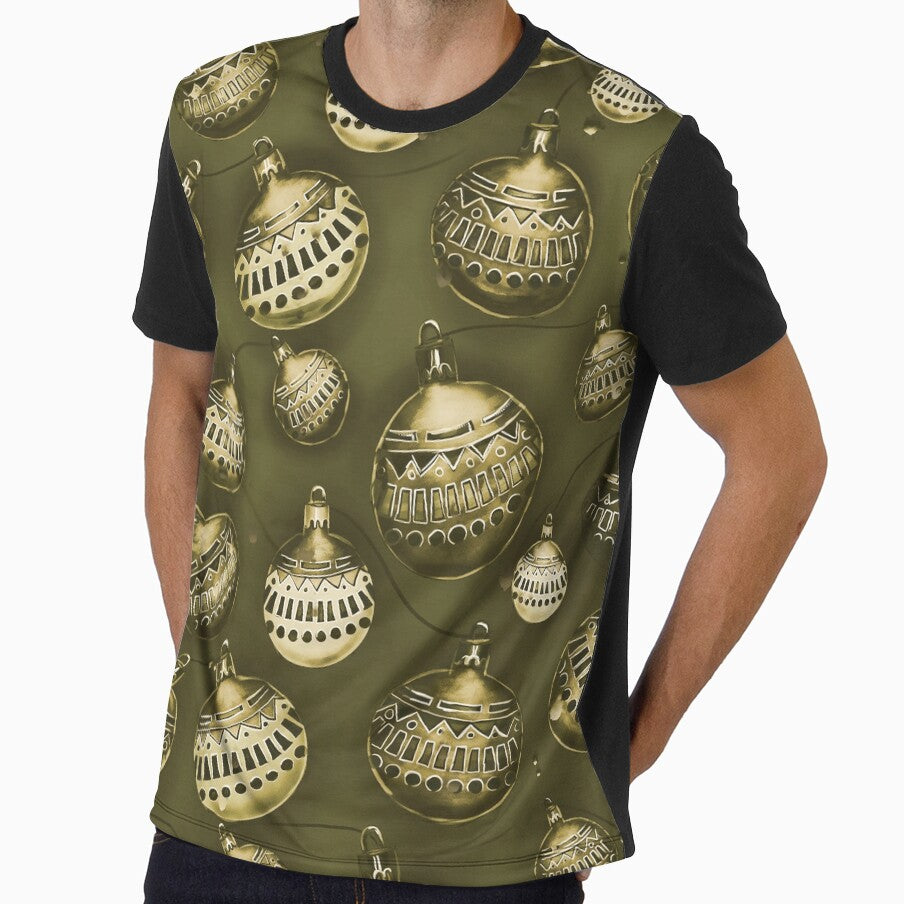 Golden Painted Christmas Balls Pattern by sunnthreads