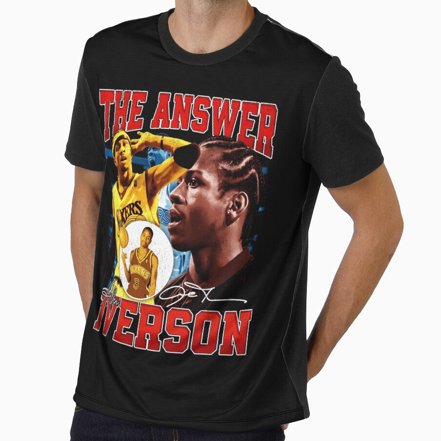 Allen Iverson The Answer Basketball Legend Signature Vintage Retro 80s 90s Bootleg Rap Style by Perenelle