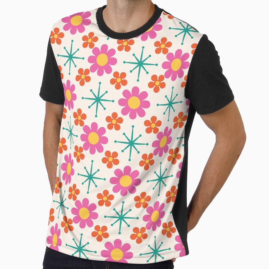 Center Repeat Big Bloom — Retro Starburst Floral by ClaudiaFlores