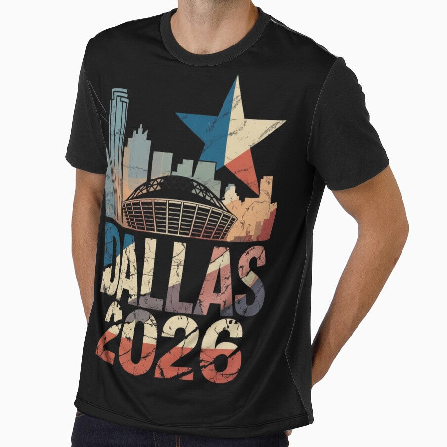 Dallas 2026 Texas Soccer Souvenir T-Shirt V6 by DarylWelsh2024