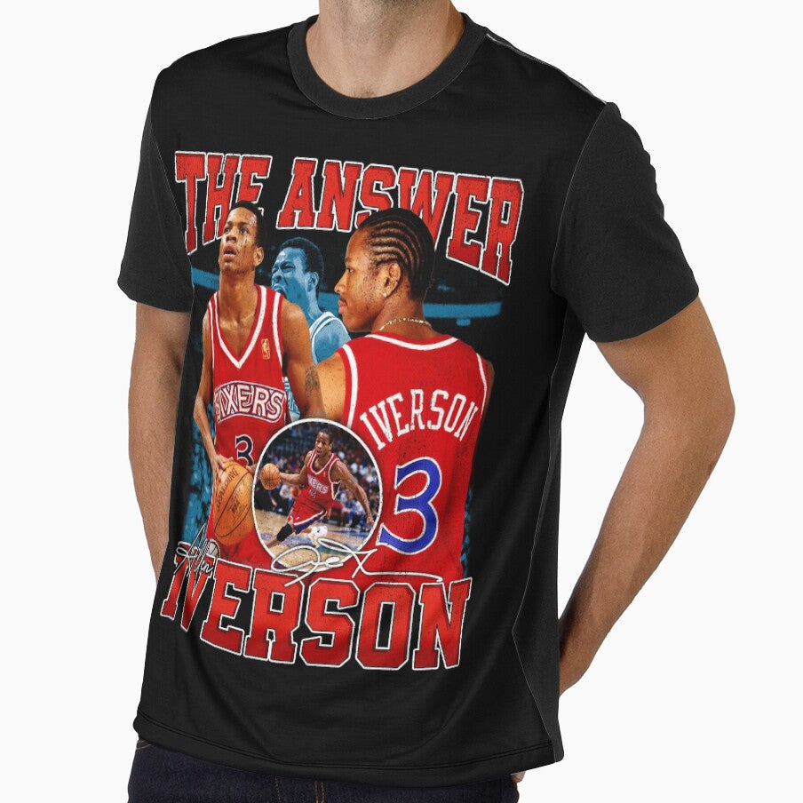 Allen Iverson The Answer Basketball Legend Signature Vintage Retro 80s 90s Bootleg Rap Style by Jonas Homenick ⭐⭐⭐⭐⭐(316)
