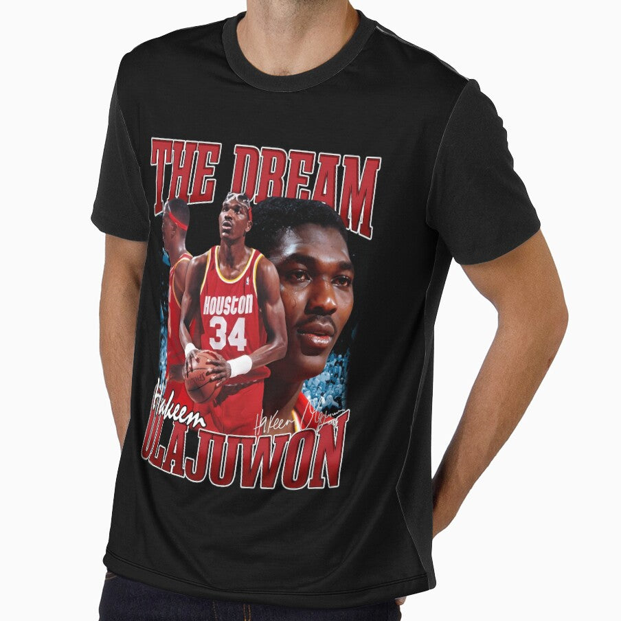 Hakeem Olajuwon The Dream Basketball Legend Signature Vintage Retro 80s 90s Bootleg Rap Style by kristenrdesigns