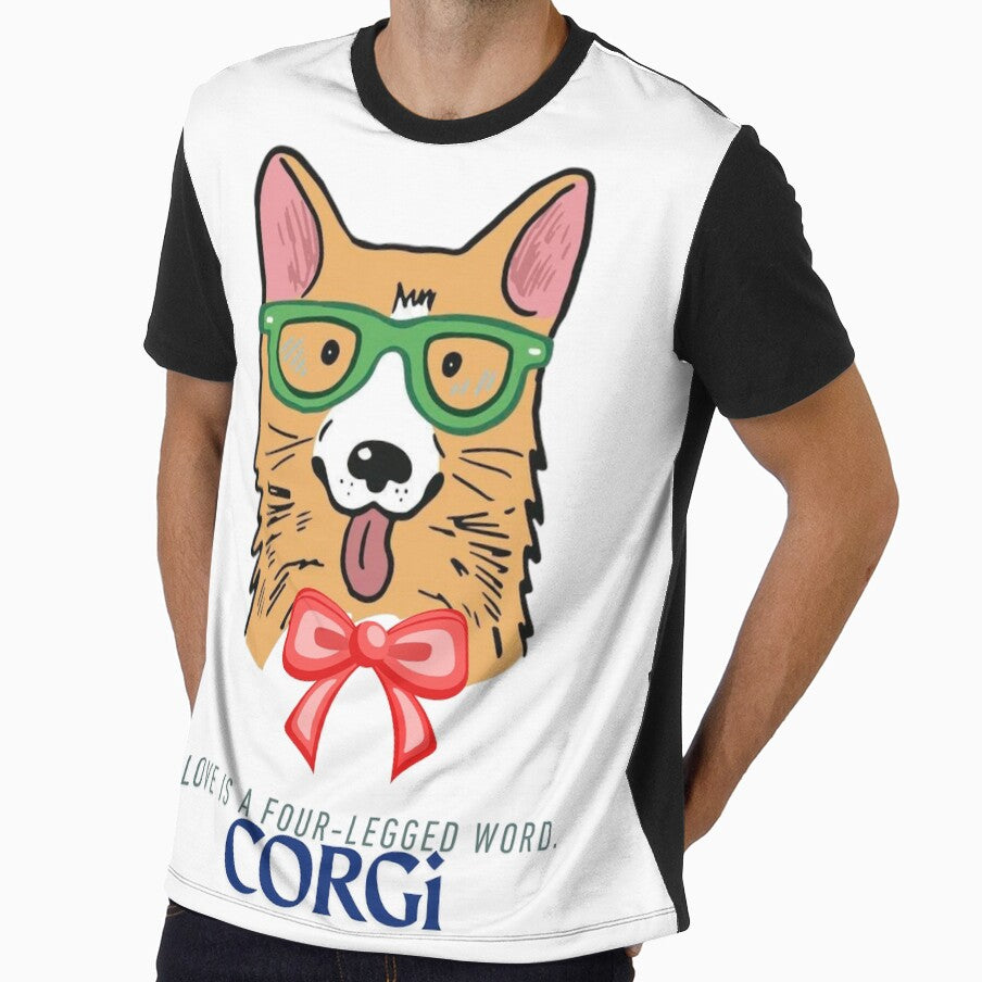 Adorable Corgi Quote Design “Love Is a Four-Legged Word” for Dog Lovers by KindInk