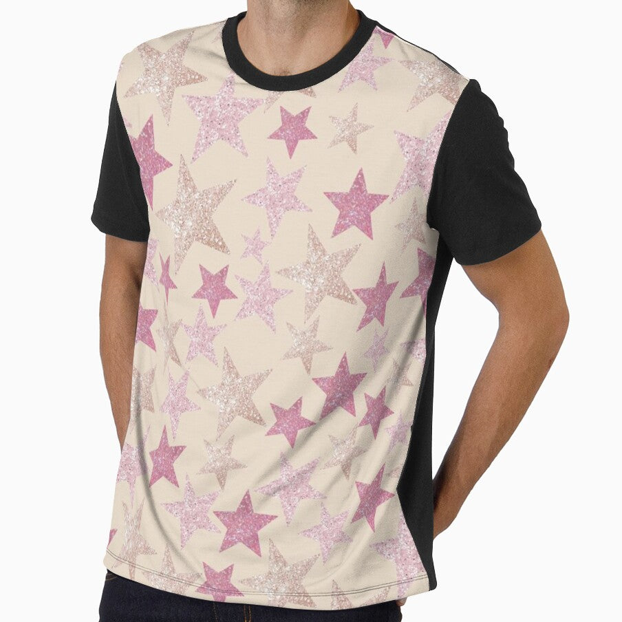 Pink Glitter Star Pattern | Cute Sparkly Aesthetic Background Design by lilacWhim