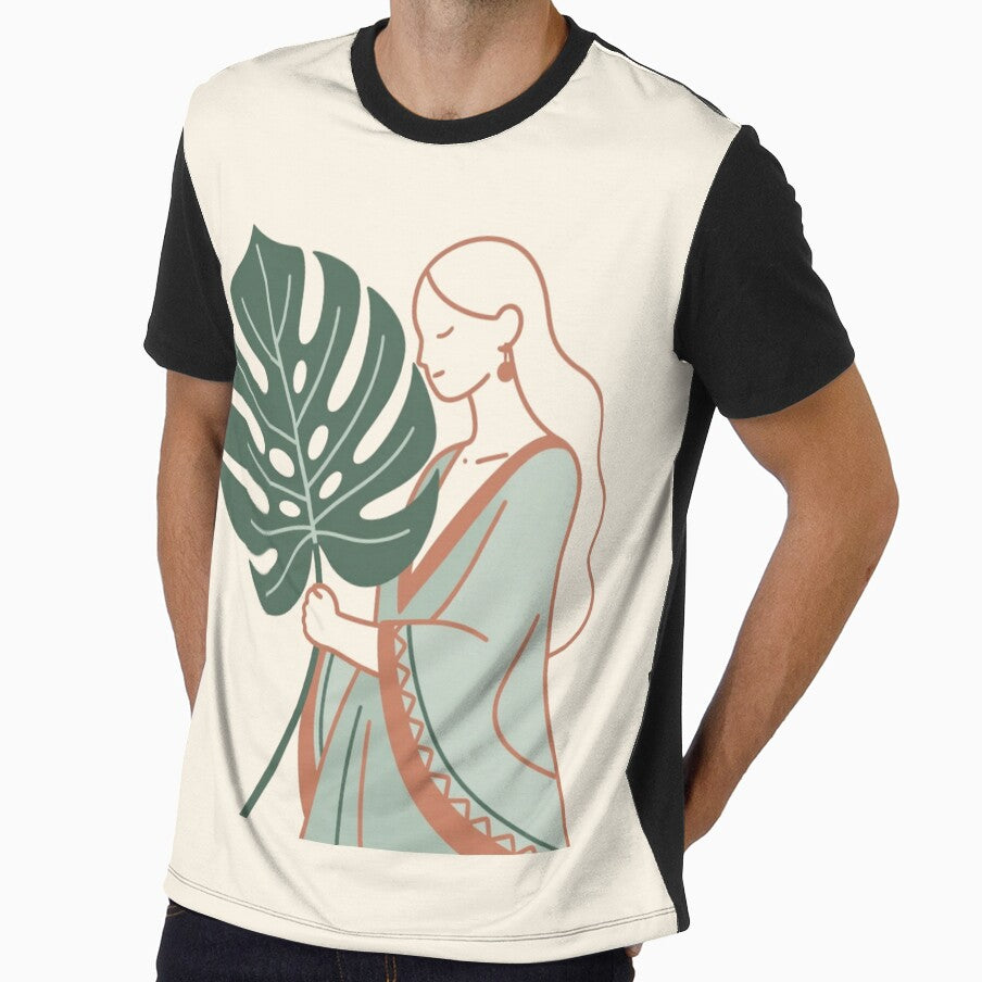 Boho Plant Lady Monstera Leaf Line Art by Dariusz.K