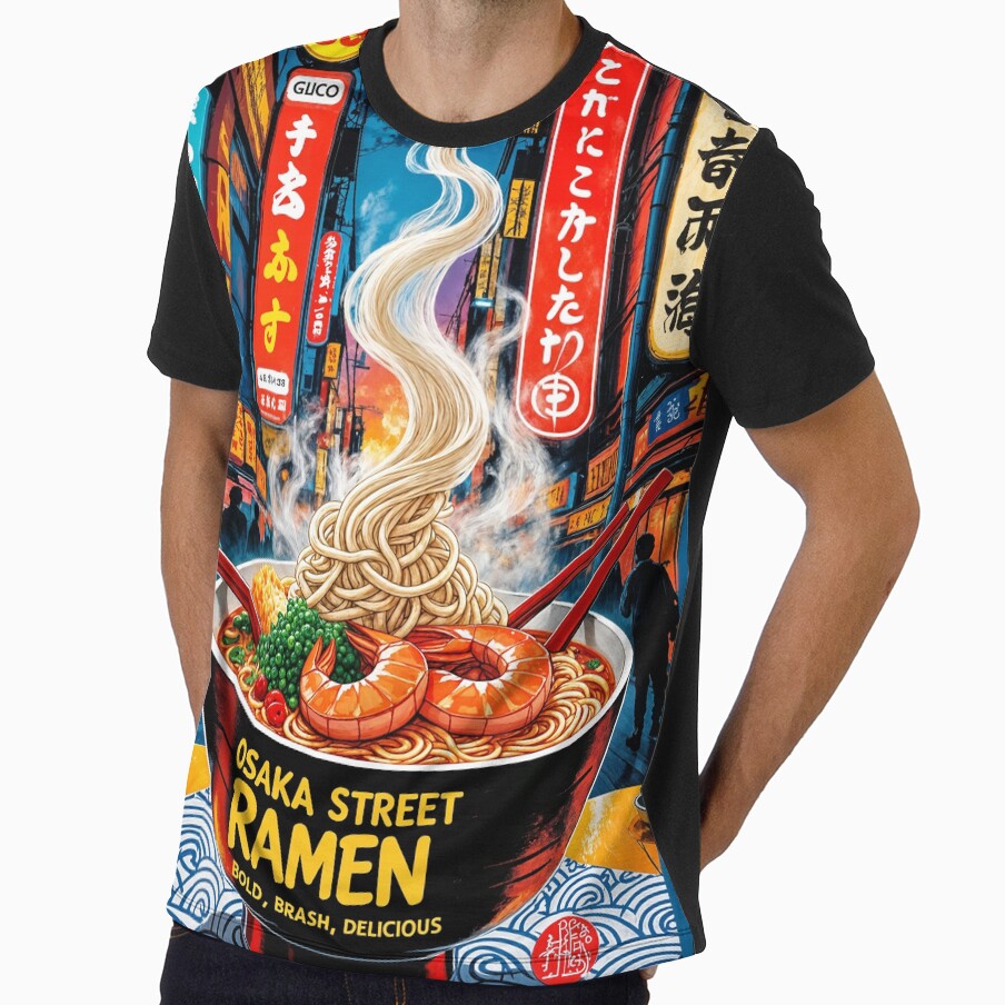 Osaka Street Ramen Poster – Bold Japanese Noodle Art by Ceemko's Vintage Corner