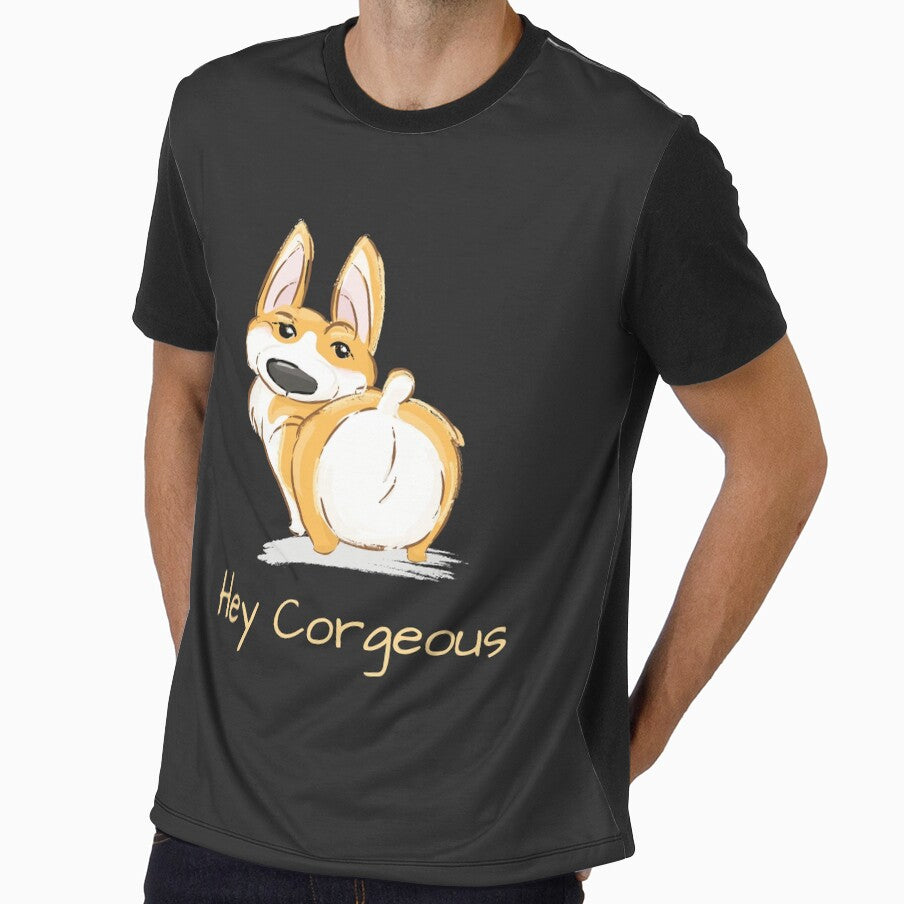 Hey Corgeous Cute Corgi Illustration by CLPDesignLab