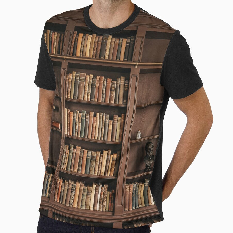 Gothic vintage wood  antique library bookshelf and books dark academia style HD by bard-art