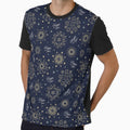New Year's Eve modern and abstract fireworks, dark blue. Happy New Year! by InkofNocturna