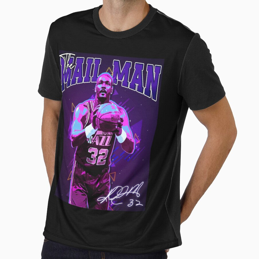KARL MALONE The Mail Man Basketball Legend Signature Vintage Retro 80s 90s Bootleg Rap Style by xmemes