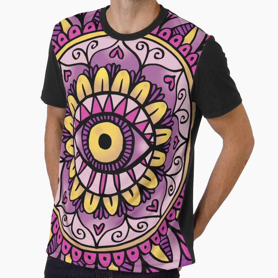 Third Eye Mandala Purple Gold by Julie Erin Designs