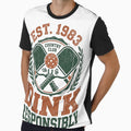 Retro Pickleball Club Dink Responsibly Funny T-Shirt by KreatoLab