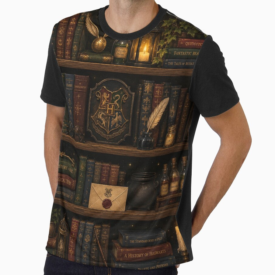 Magical Library Bookshelf – Cozy Dark Academia Fantasy by NoMatterBaby