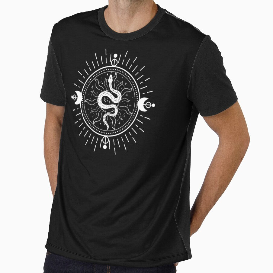 Celestial Snake Occult Symbol with Moon Phases Art by Parkerzz