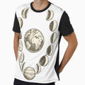 Vintage Moon Phases and Planets Astronomical Chart by MIArt Studio