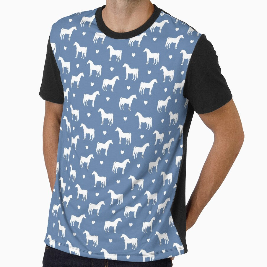 Horse Silhouette Heart Pattern Design by Canvas-Whispers