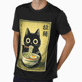 Kawaii Ramen Cat Vintage Japanese Poster with Retro Noodle Charm by titanlevi