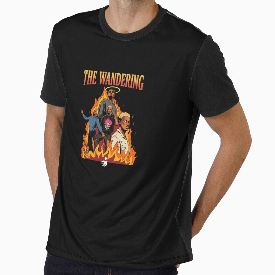 The Wandering Retro 90s Bootleg Style Comic Noir Flaming Graphic by Brilleking