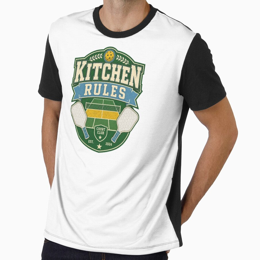 Kitchen Rules Vintage Pickleball Court Club Sports Design by Soft Panic Studio
