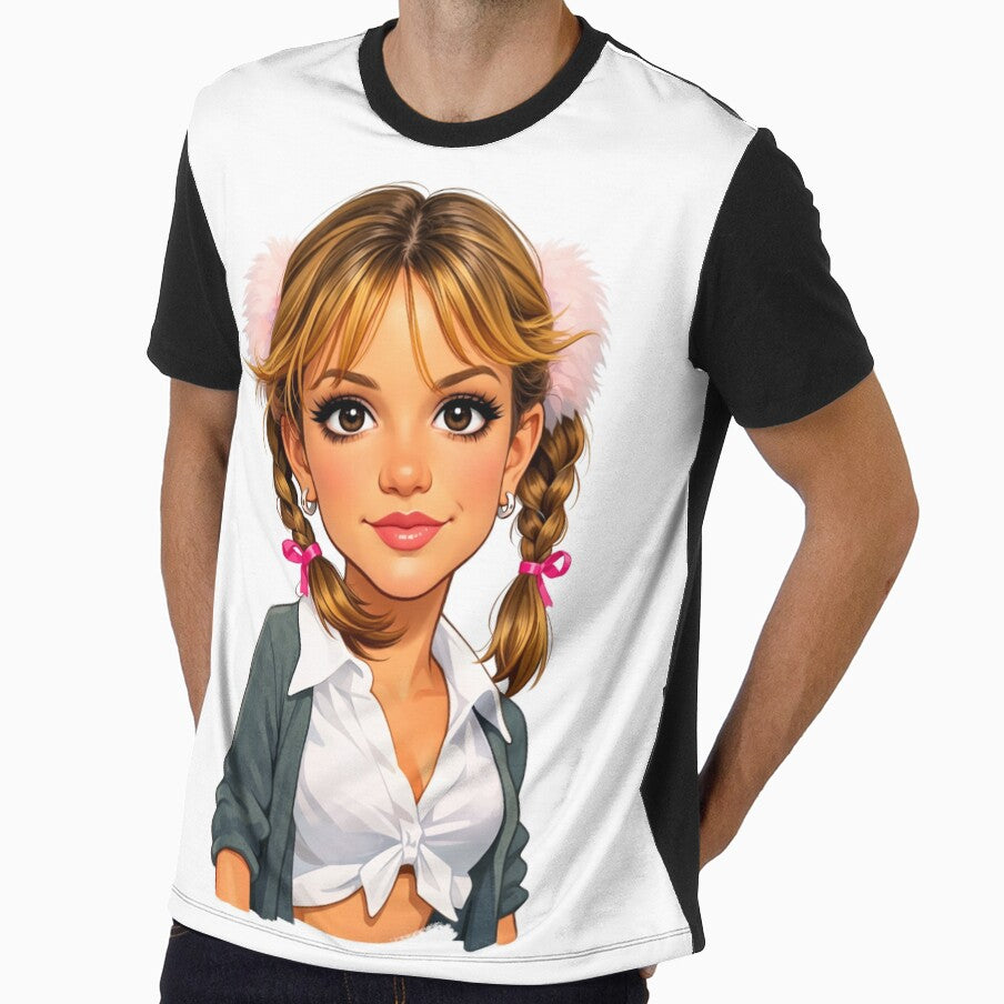 Britney Baby One More Time Inspired Pop Star Illustration | 90s Pop Nostalgia Art by SimplyJasper