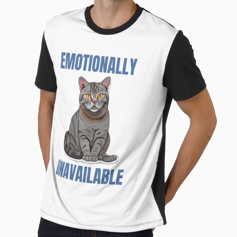 Emotionally Unavailable Grey Tabby Cat Humor by DreamDesignWear