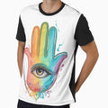 Hamsa Hand - Rainbow Colorful Evil Eye Spiritual Protection Art by ArcticFoxStudio