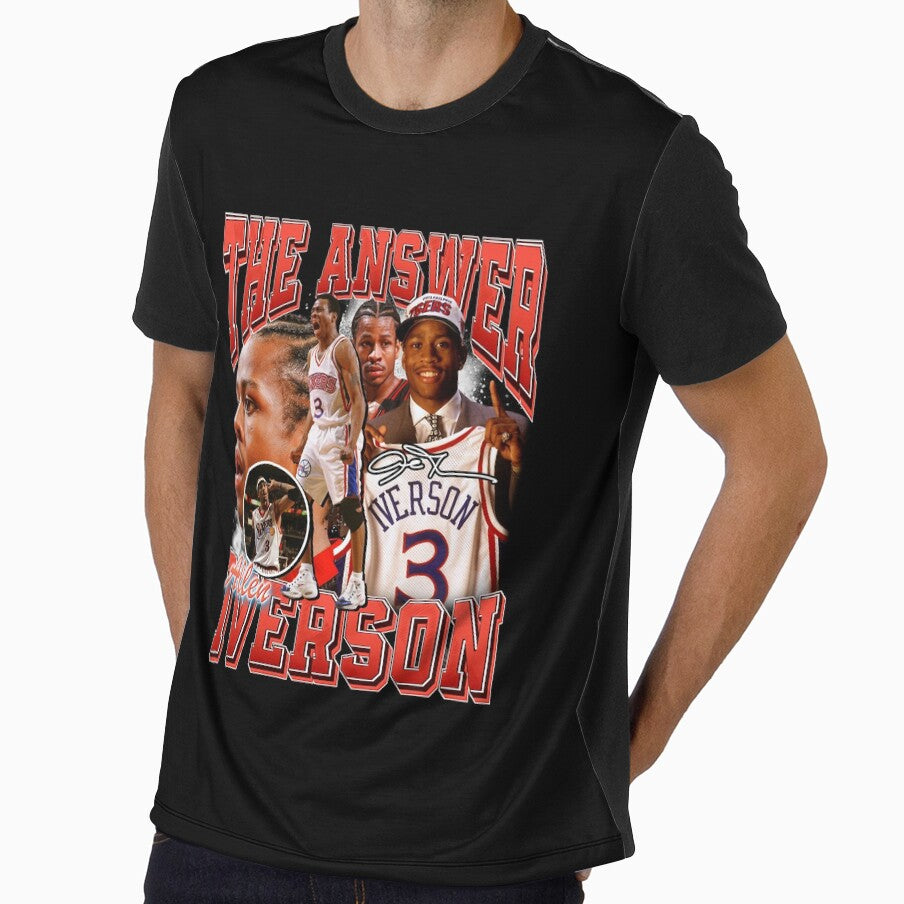 Allen Iverson The Answer Basketball Legend Signature Vintage Retro 80s 90s Bootleg Rap Style by humbertuks