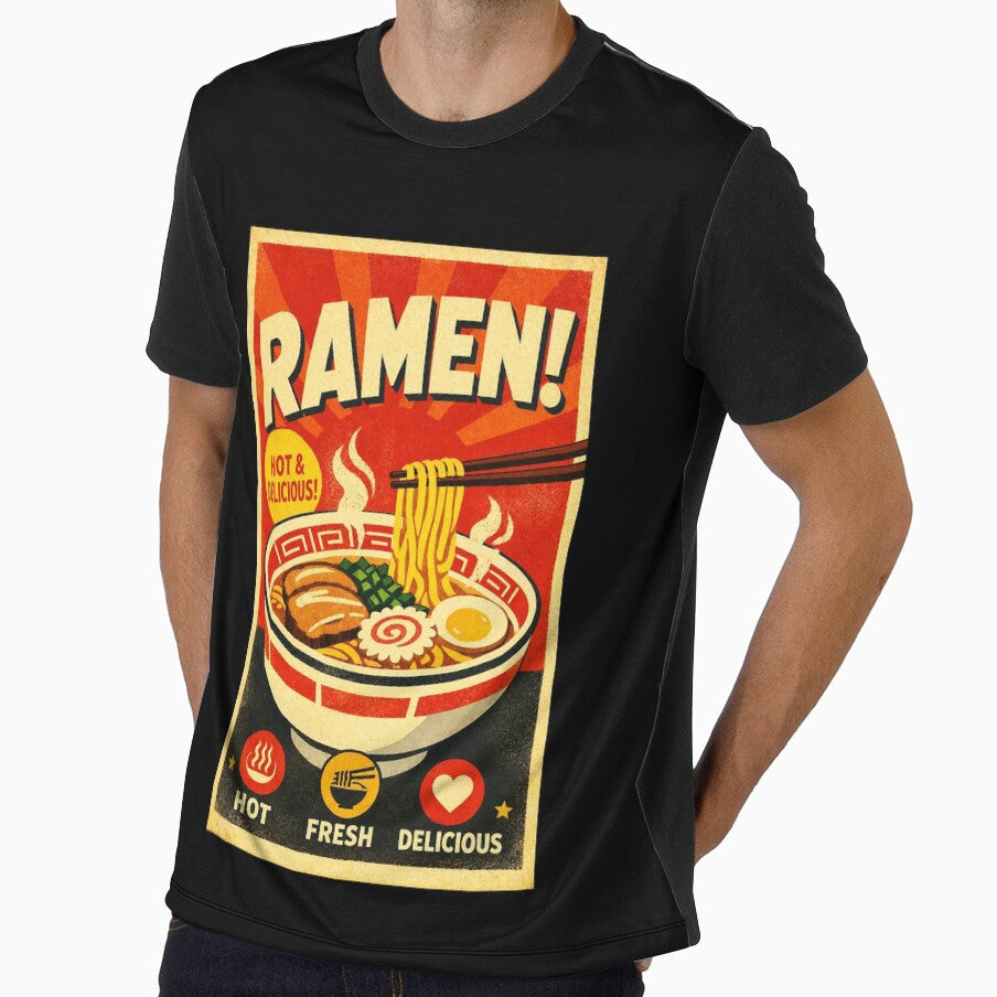 Vintage Ramen Bowl Poster With Retro Japanese Noodle Shop Style by eliramaison