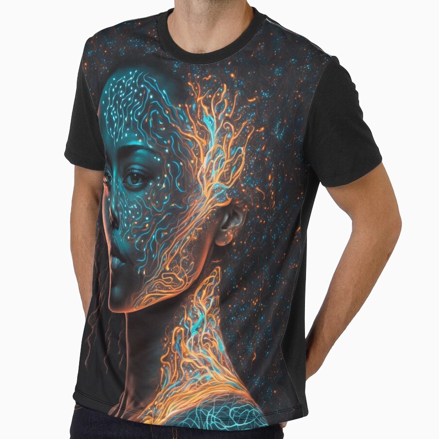 bioluminescent portrait with an abstract by Palteeshop