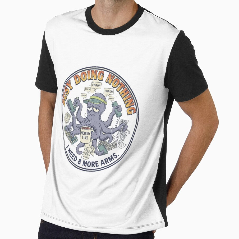 Busy Doing Nothing Octopus – Funny Multi-tasking Error 90s Vintage Graphic by FakeJoo