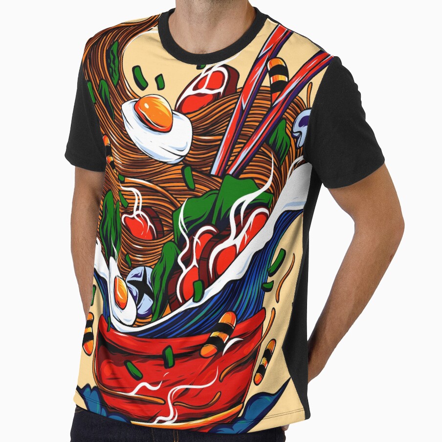 Ramen Life Japanese Ramen noodle soup, Kawaii retro colorful ramentic and aesthetic design by Cheeky Companions