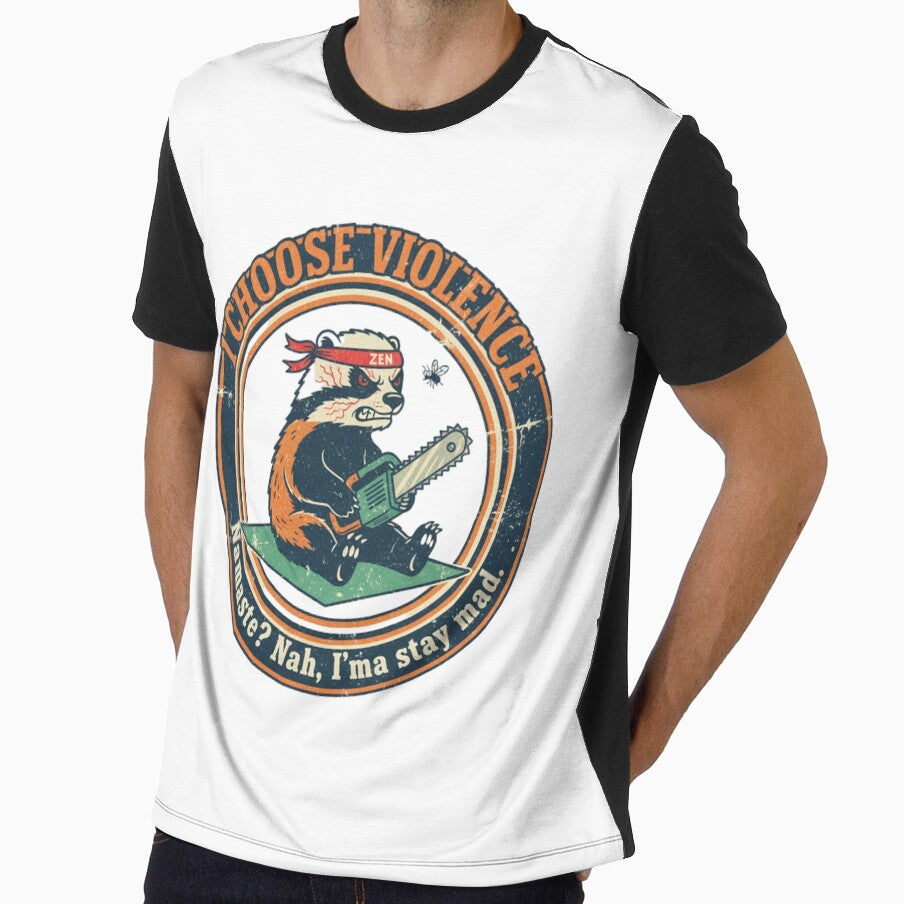 I Choose Violence Honey Badger – Funny Meditation Yoga Revenge 90s Vintage Graphic by FakeJoo