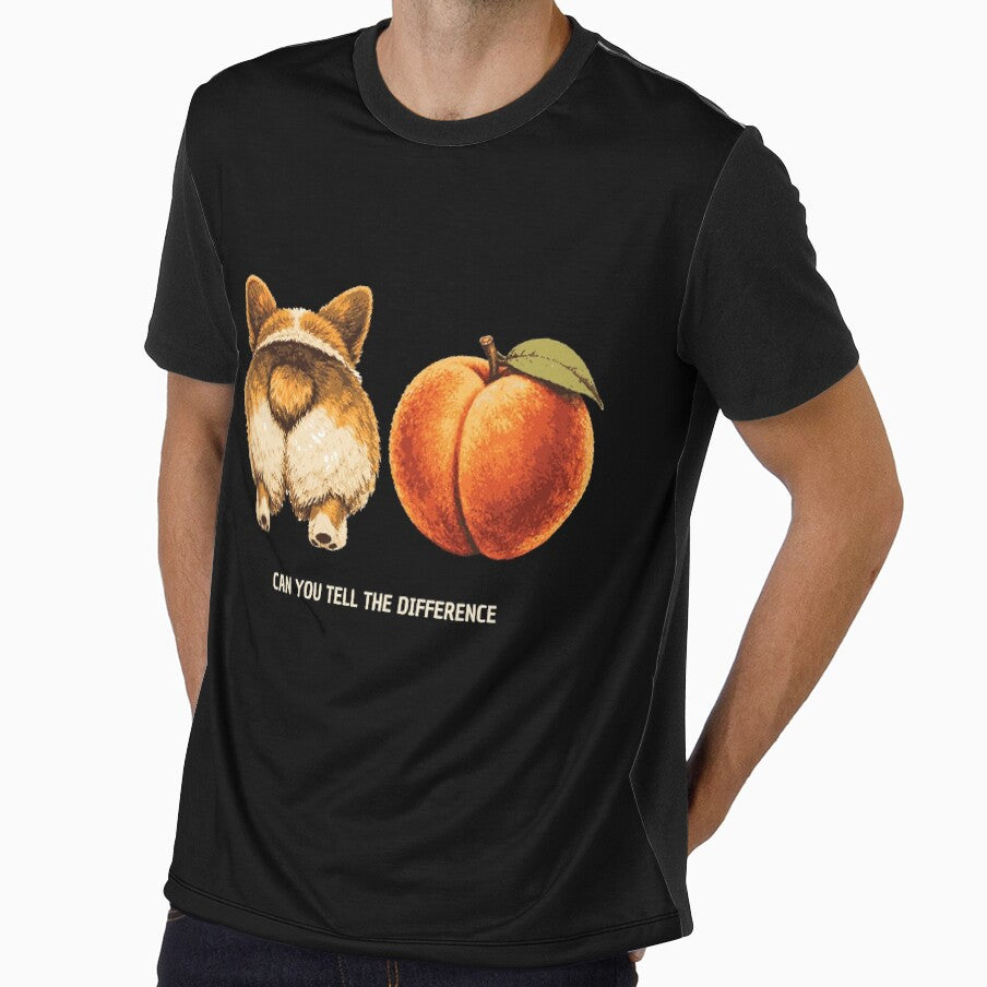 Funny Corgi Butt vs Peach Shirt – Can You Tell The Difference Dog Lover Gift by nbg2012