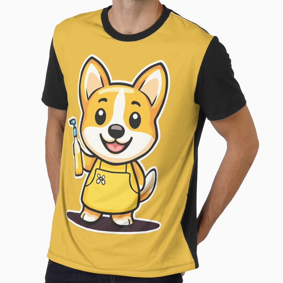 Cleaning Corgi Puppy – Cute Funny Kawaii Dog Design by MerlinWear