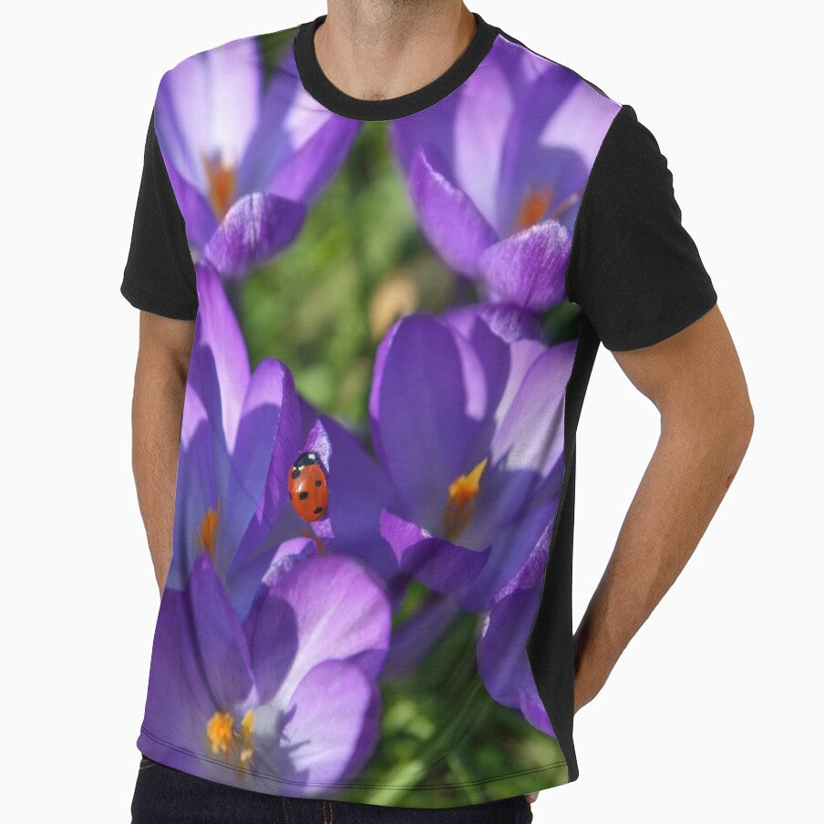 Beautiful crocuses and a lady bug by AsahiNoAme