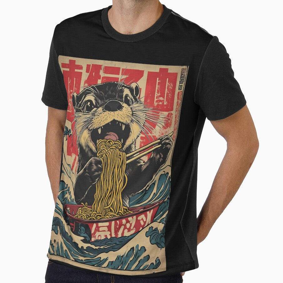 Ukiyo-e Otter Ramen Japanese Wave Foodie by k3rstman1