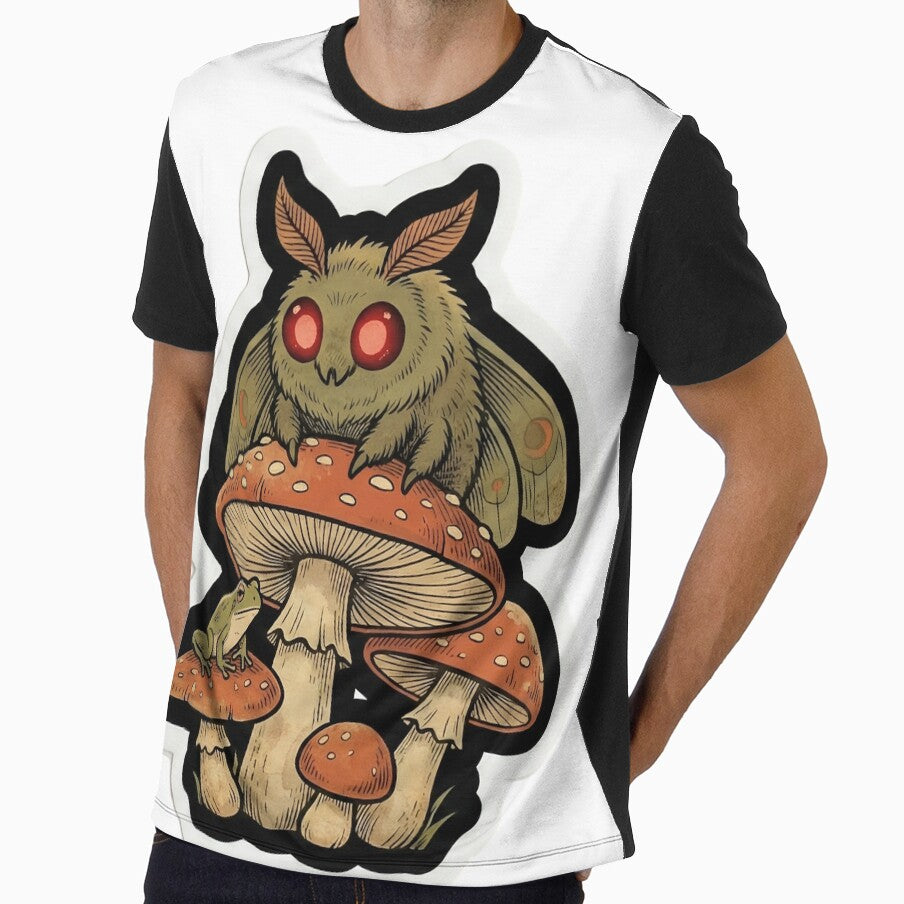 Vintage Cryptid Field Guide Mothman and Mushroom Goblincore Spring Nature Illustration by StickyGuys