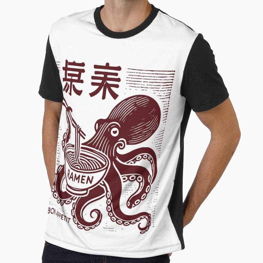 Ukiyo-e Ramen Noodles Octopus Retro Japan Style by LuminOrb