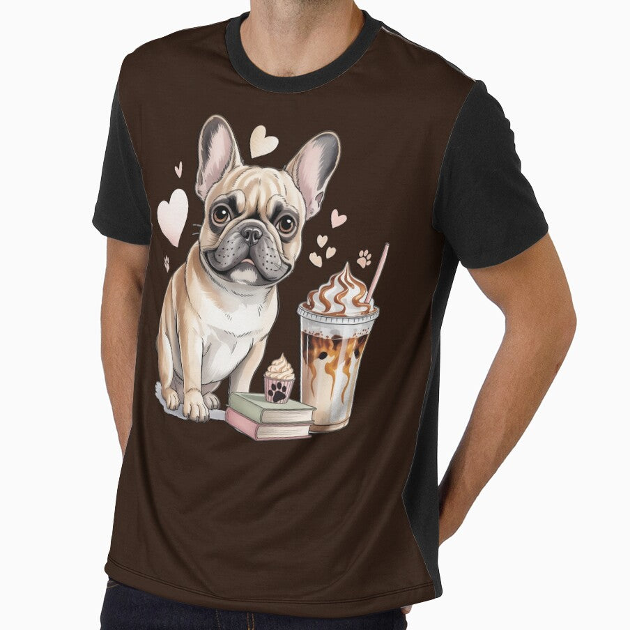 French Bulldog Iced Coffee Lover — Cute Fawn Frenchie Pup Cup Hearts Paw Print Dog Mom Gift by Cute & Sassy Custom Gifting Boutiques